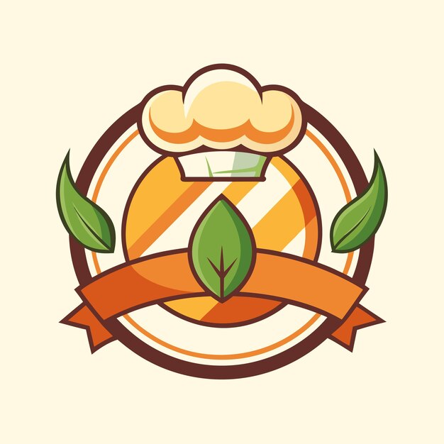 Ilustración de un logotipo de cocina en fondo sólido