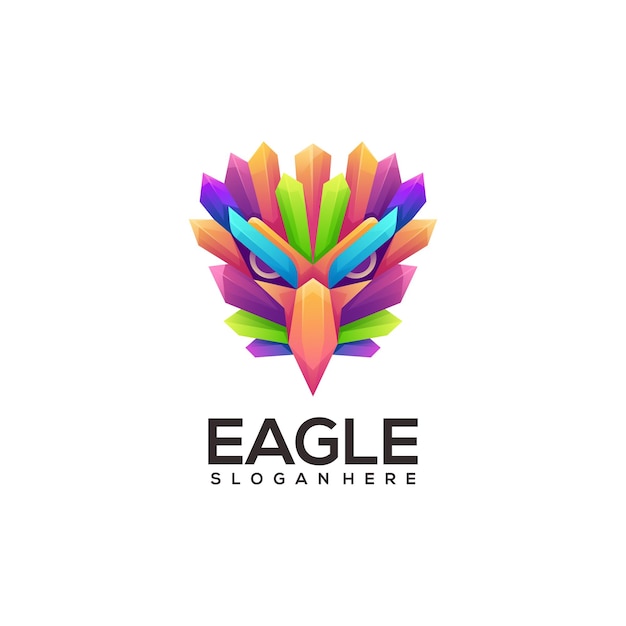 Ilustración de logotipo colorido águila