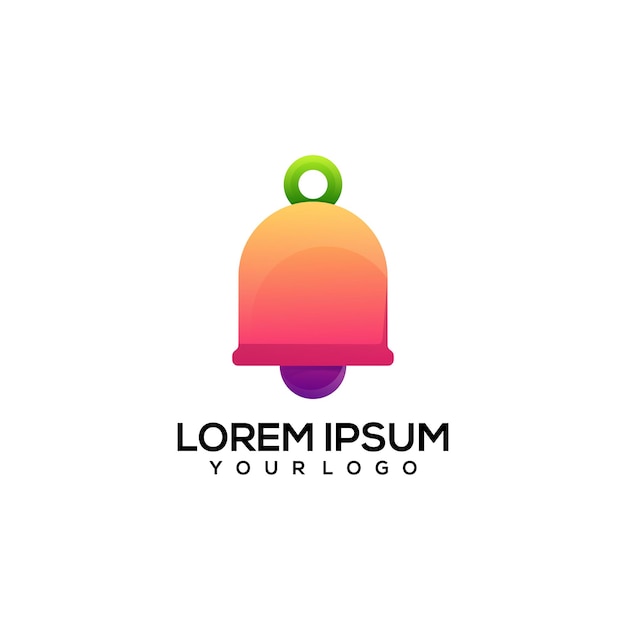 Ilustración de logotipo colorido de campana