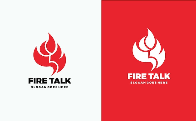 Ilustración de logotipo colorido degradado de fuego