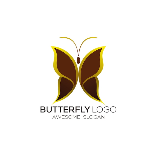 Vector ilustración de logotipo colorido degradado de mariposa