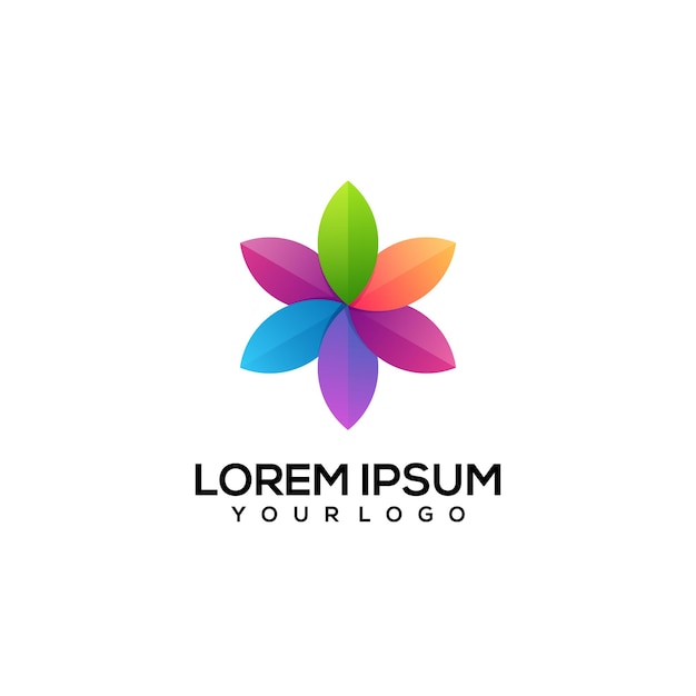 Ilustración de logotipo colorido flor