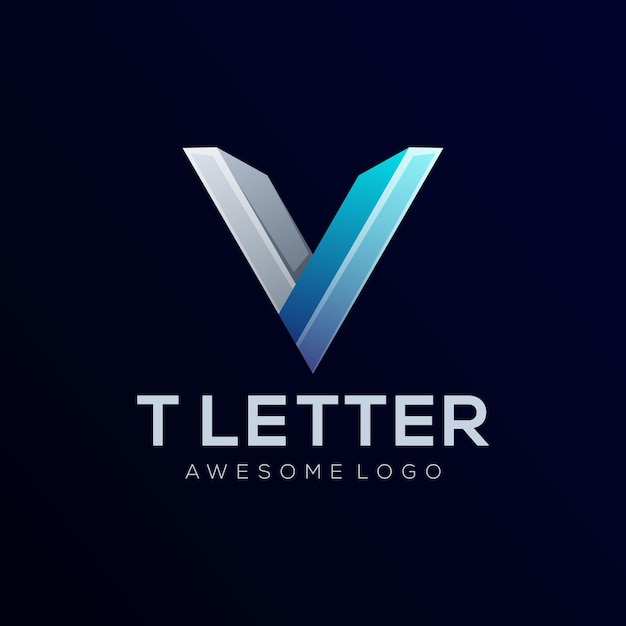 Ilustración de logotipo colorido letra v