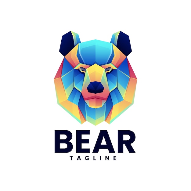Ilustración del logotipo colorido del oso
