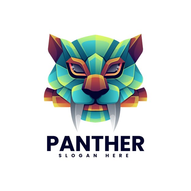 Vector ilustración del logotipo colorido de la pantera