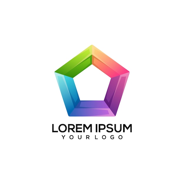 Ilustración de logotipo colorido polígono