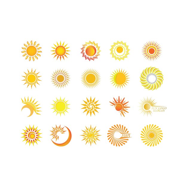 Ilustración de logotipo de concepto de sol creativo