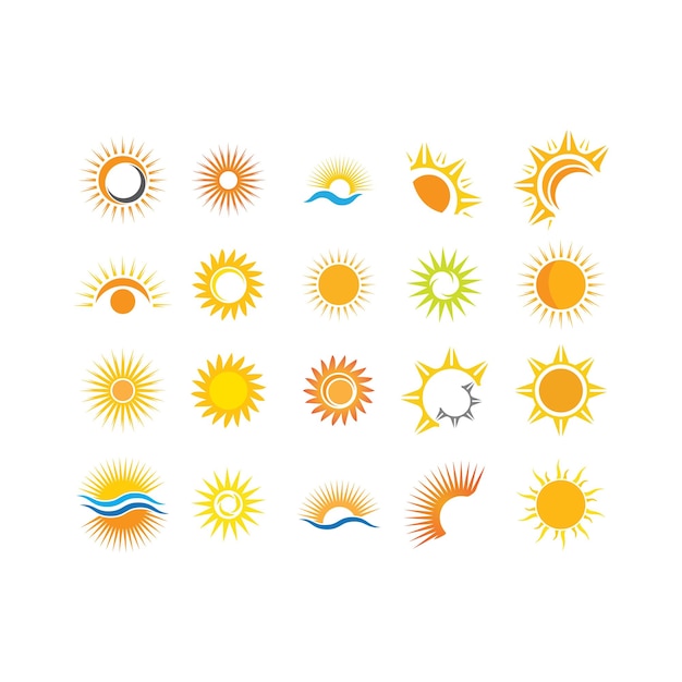 Ilustración de logotipo de concepto de sol creativo