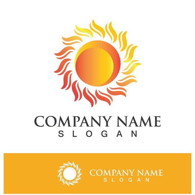 Ilustración de logotipo de concepto de sol creativo