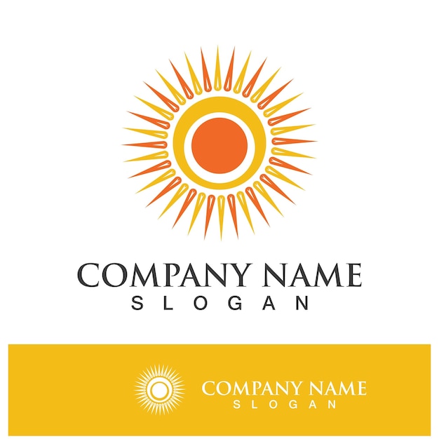 Ilustración de logotipo de concepto de sol creativo