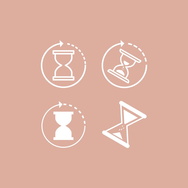 Ilustración del logotipo del conjunto de iconos vectoriales de reloj de arena