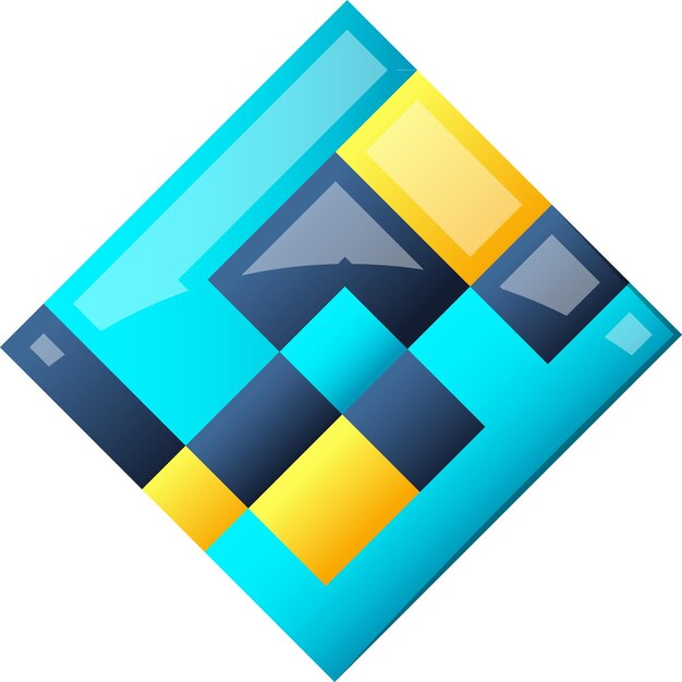 Ilustración de logotipo cuadrado abstracto en estilo moderno y minimalista