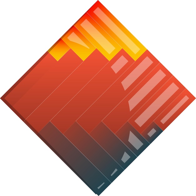 Ilustración de logotipo cuadrado abstracto en estilo moderno y minimalista