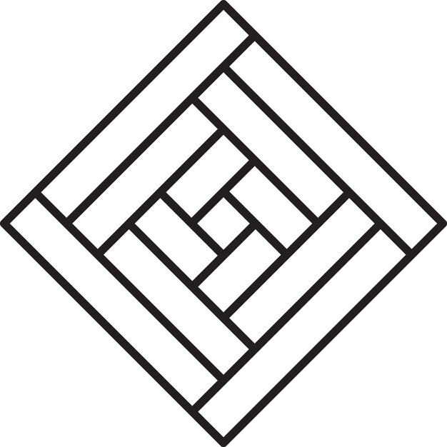 Ilustración de logotipo cuadrado abstracto en estilo moderno y minimalista