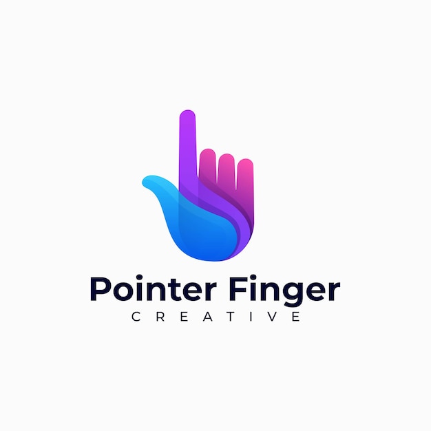 Ilustración Logotipo Con Dedo Puntero Estilo Colorido Degradado