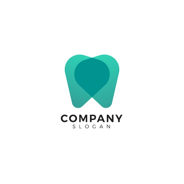 Ilustración de logotipo dental degradado