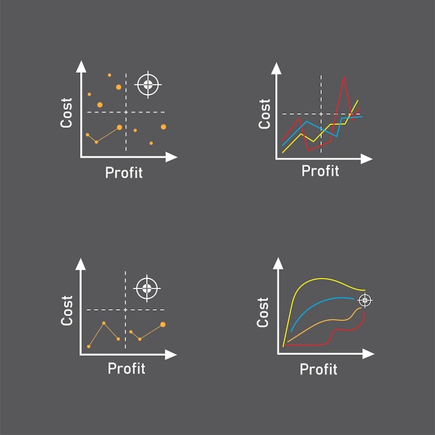 Vector ilustración del logotipo del diagrama del concepto de cuadrante