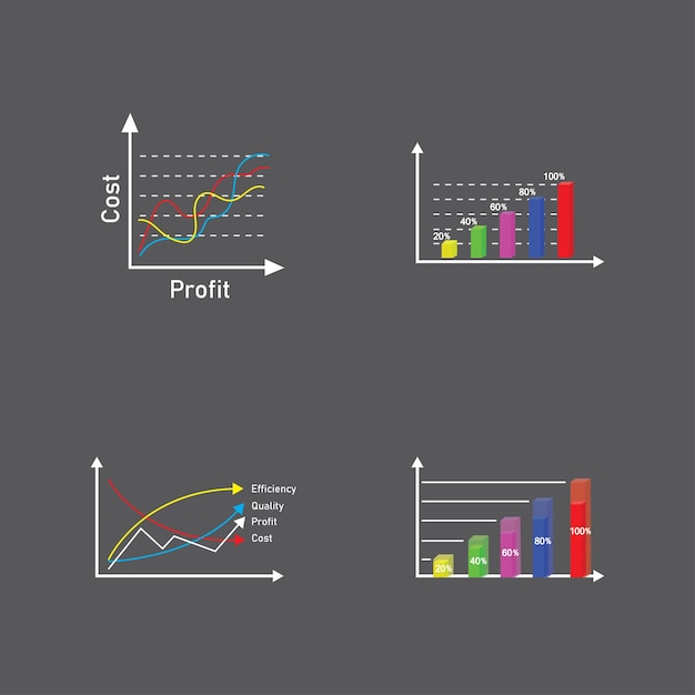 Vector ilustración del logotipo del diagrama del concepto de cuadrante