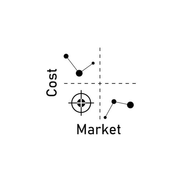 Vector ilustración del logotipo del diagrama del concepto de cuadrante