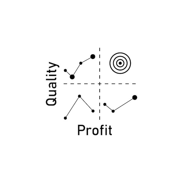 Vector ilustración del logotipo del diagrama del concepto de cuadrante