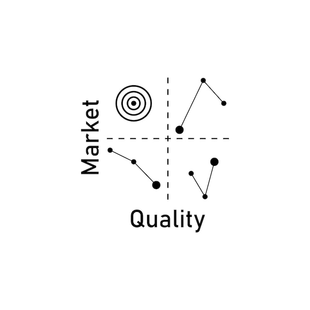 Vector ilustración del logotipo del diagrama del concepto de cuadrante