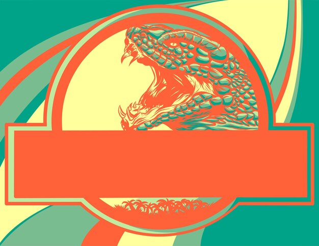Vector ilustración del logotipo del dinosaurio en un fondo de color