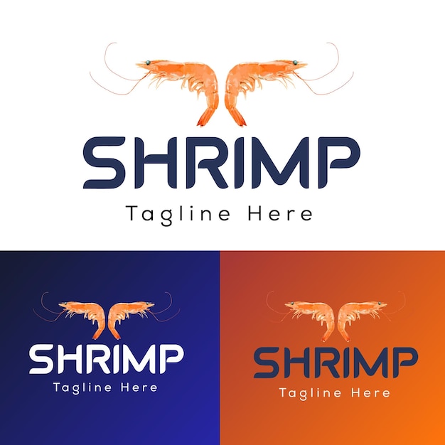 ilustración del logotipo de diseño de camarones