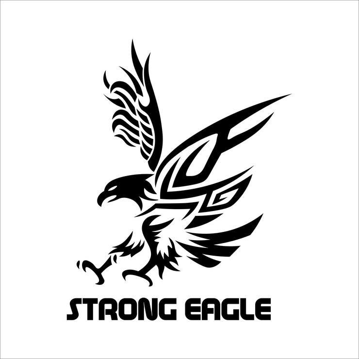 Vector ilustración de logotipo de diseño de vector de águila fuerte