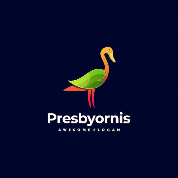 Ilustración del logotipo Duck Gradient Colorful Style.