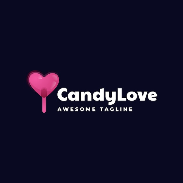 Ilustración logotipo con dulces amor estilo colorido degradado