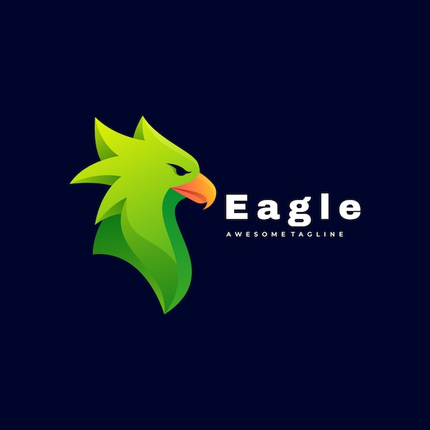 Ilustración del logotipo eagle gradient colorful style.