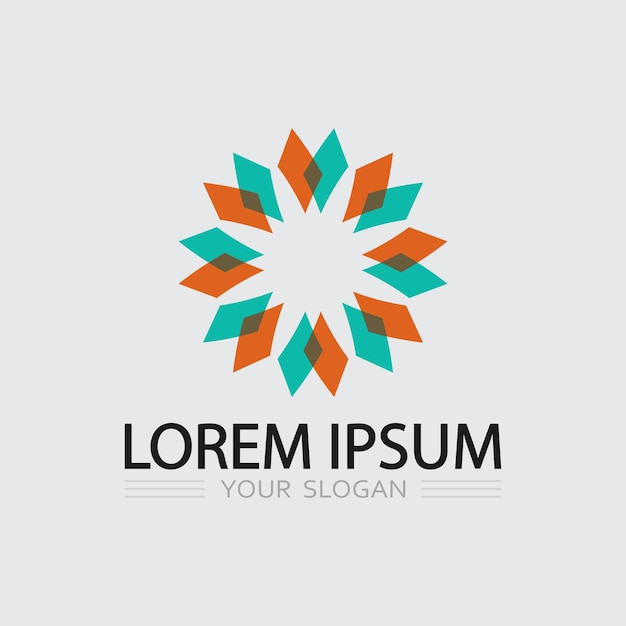 Ilustración del logotipo de la empresa y del letrero del icono de diseño