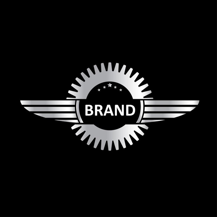 Vector ilustración del logotipo de engranajes y alas adecuada para la comunidad empresarial o automotriz