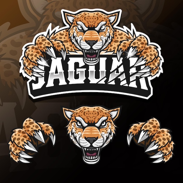 Ilustración de logotipo de esport aislado jaguar animal salvaje enojado