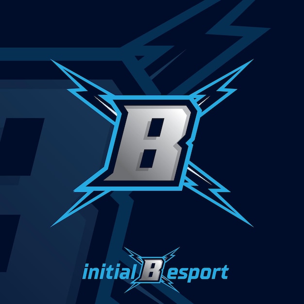 Vector ilustración de logotipo de esport de letra b inicial mascota de esport jugador diseño de trabajo en equipo logotipo de streamer