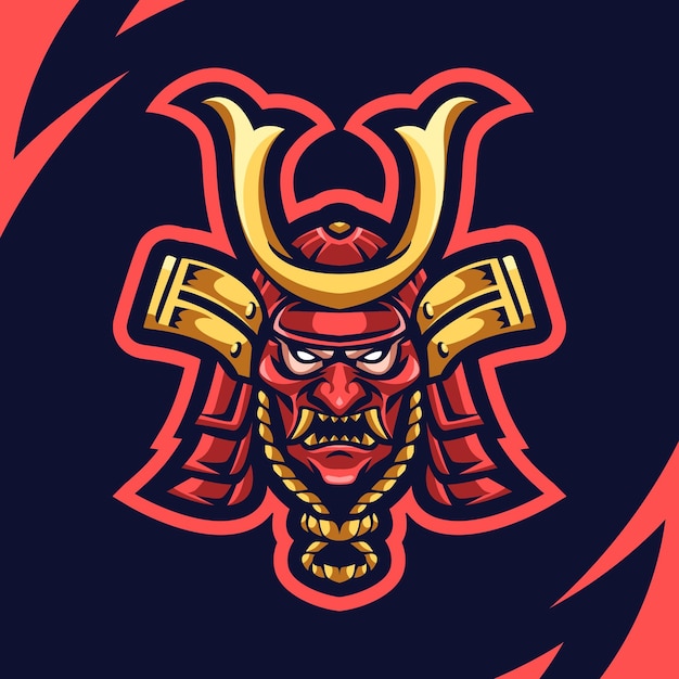 Ilustración del logotipo de esports de Red Samurai Head