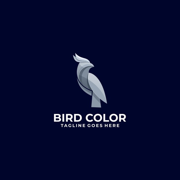Ilustración de logotipo estilo colorido degradado de aves.