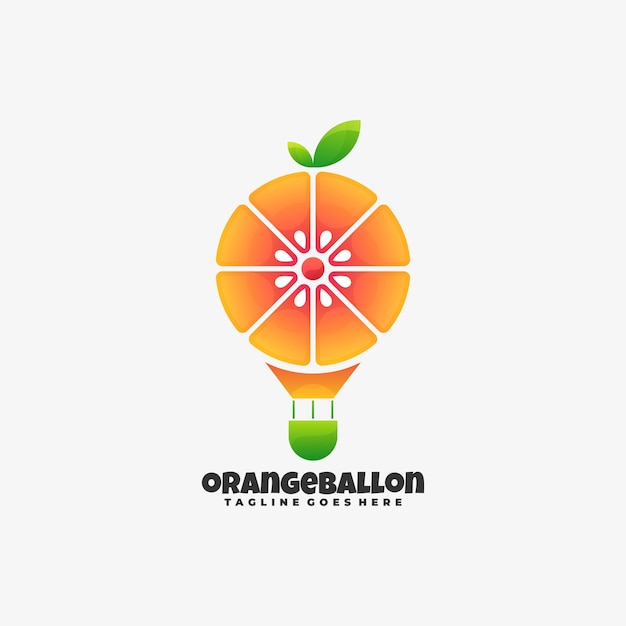 Ilustración de logotipo estilo colorido degradado de globo naranja.