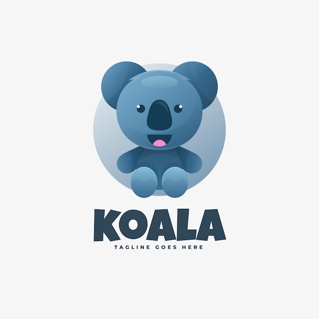 Ilustración de logotipo estilo colorido degradado de Koala.