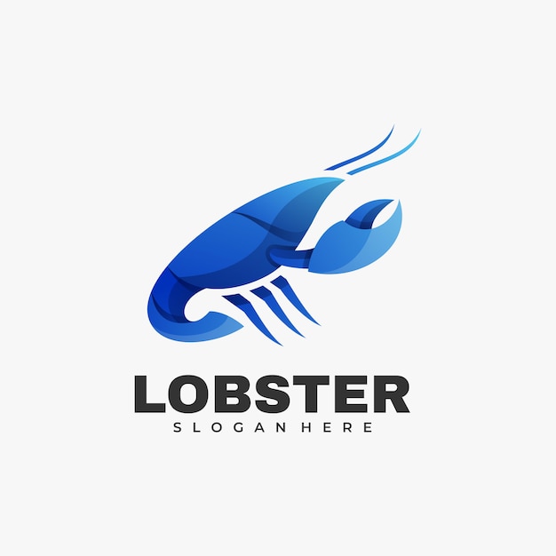 Ilustración de logotipo Estilo colorido degradado de langosta.