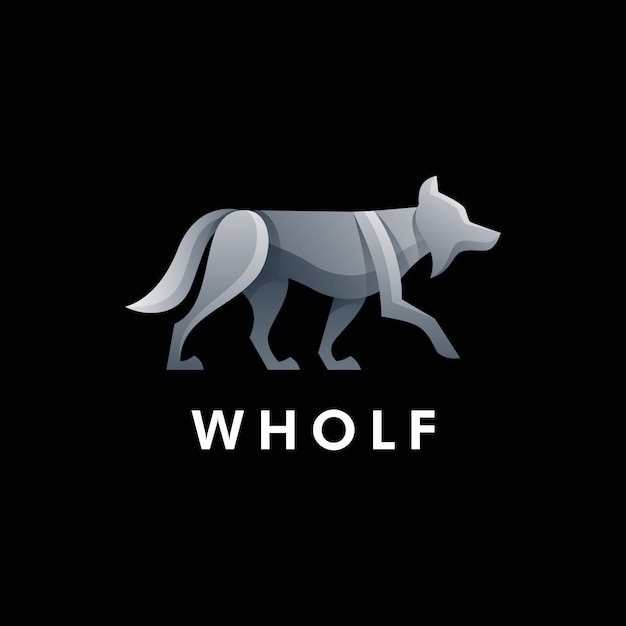 Ilustración de logotipo Estilo colorido degradado de lobo.