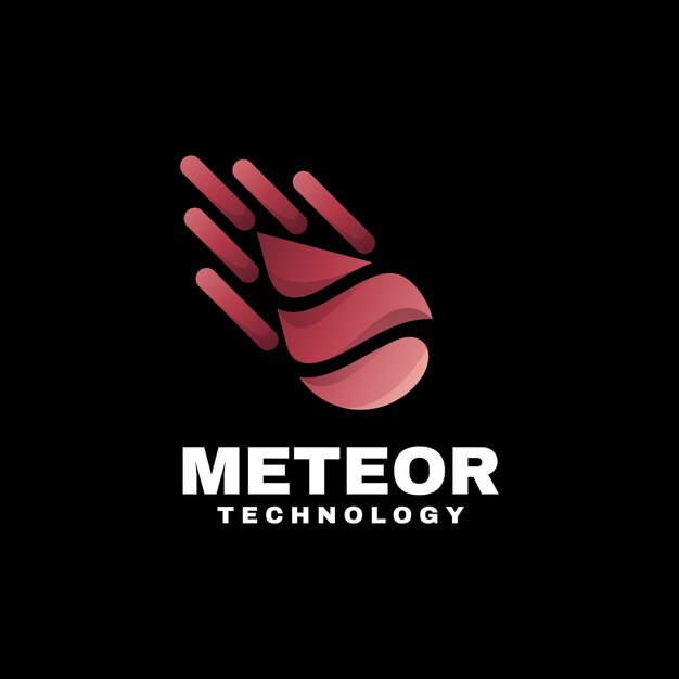 Vector ilustración de logotipo estilo colorido degradado de meteorito.