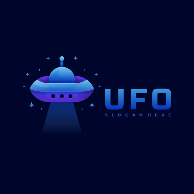 Ilustración de logotipo estilo colorido degradado OVNI.