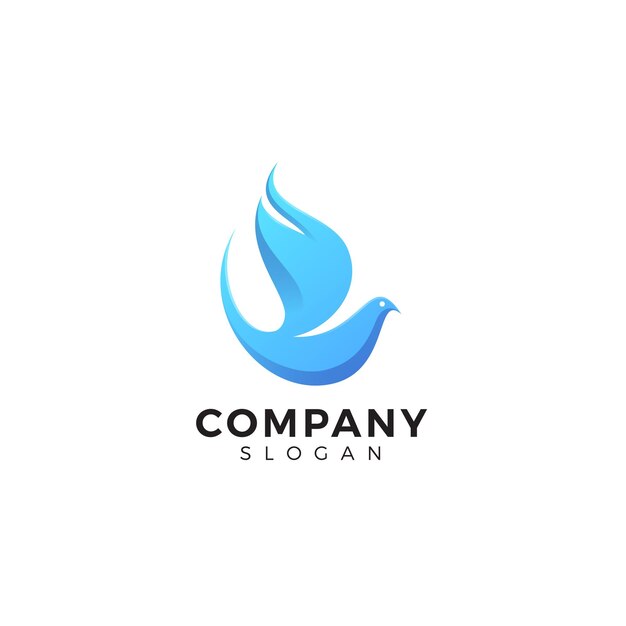 Ilustración de logotipo estilo colorido degradado de paloma