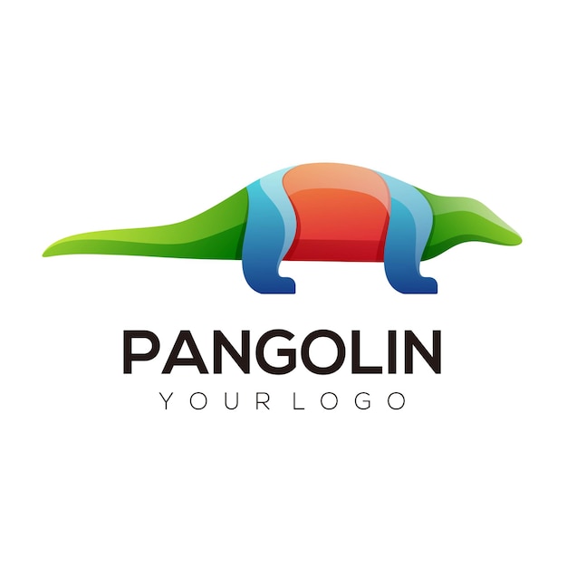 Ilustración de logotipo estilo colorido degradado pangolín