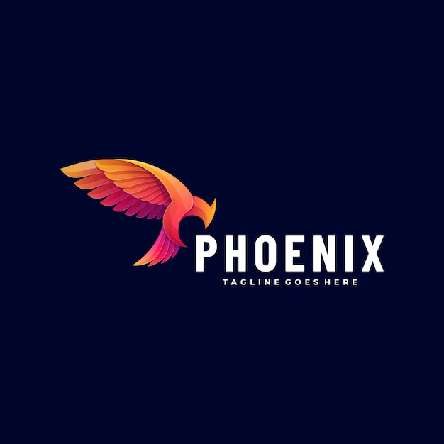 Ilustración de logotipo Estilo colorido degradado de Phoenix.