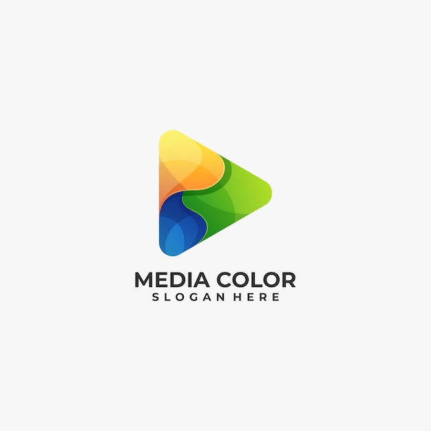 Ilustración de logotipo estilo colorido degradado de triángulo.