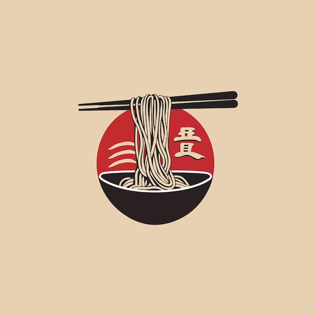 Ilustración del logotipo de los fideos chinos