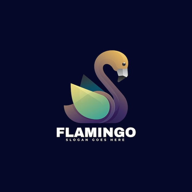 Ilustración de logotipo flamingo estilo colorido degradado