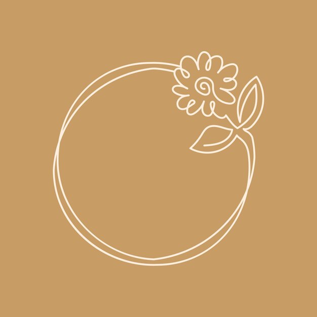 Ilustración de logotipo de flor de línea dibujada a mano